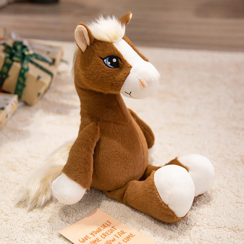 22cm Cute Big Eyes Horse Plush Dolls Soft Catton Stuffed Animal High Quality Plush Toys Classic Birthday Gift For Childrens