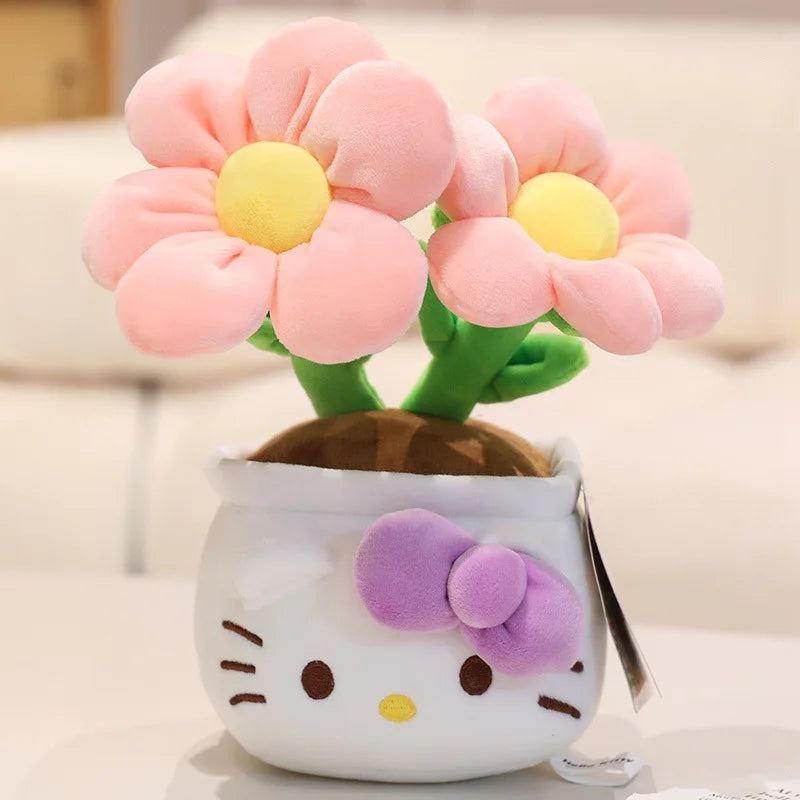 23CM Hello Kitty Plush Toys Soft Stuffed Animals Flower Bouquets Christmas Birthday Christmas Graduation Gifts