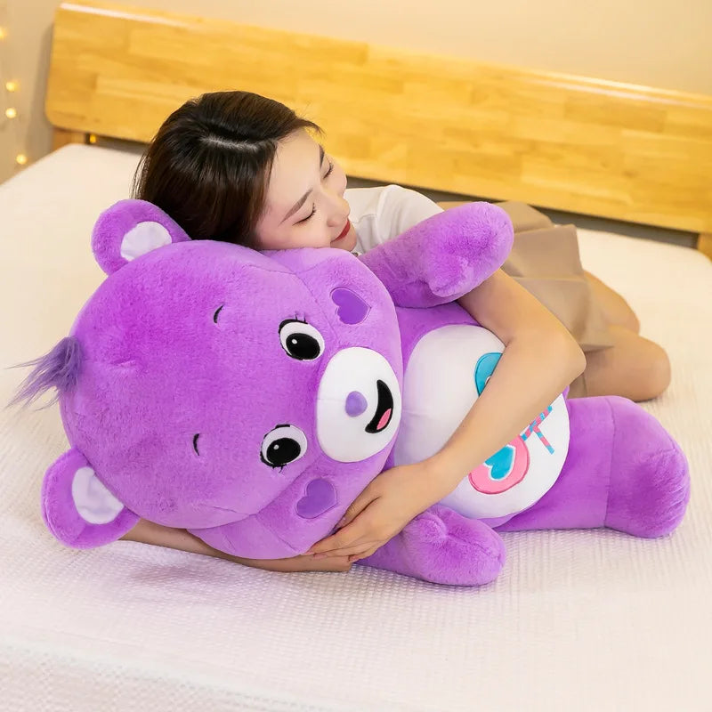 30cm Kawaii Care Bears Plush Toy - Rainbow Cheer Bear, Grumpy Cloud Bear, Purple Share Bear - Cute Anime Stuffed Animal with Healing Quotes for Bedroom Decor, Gifts