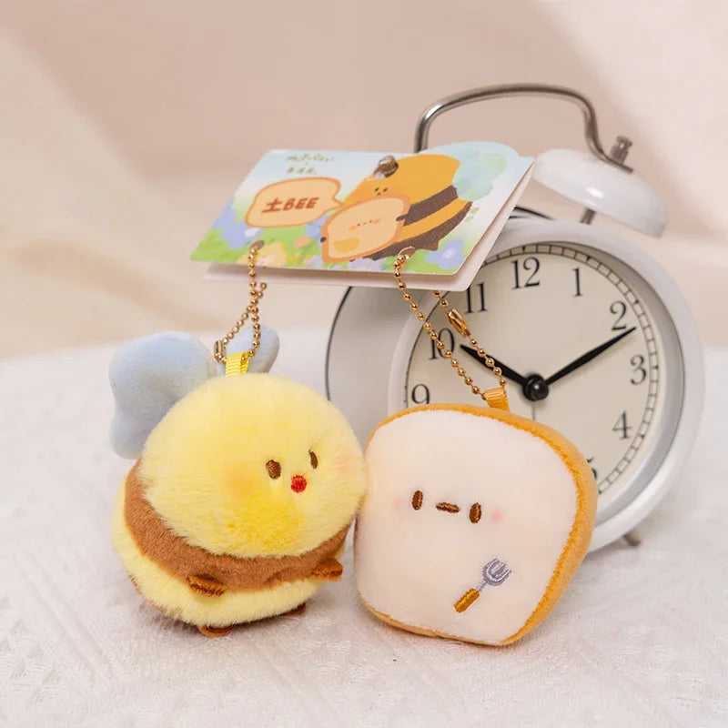 Cartoon Cai Bee Plush Toys Pendant Stuffed Tu Bee Plush Toys Super Soft Vegetable Cabbage Doll Sleep Pillow Birthday Gifts