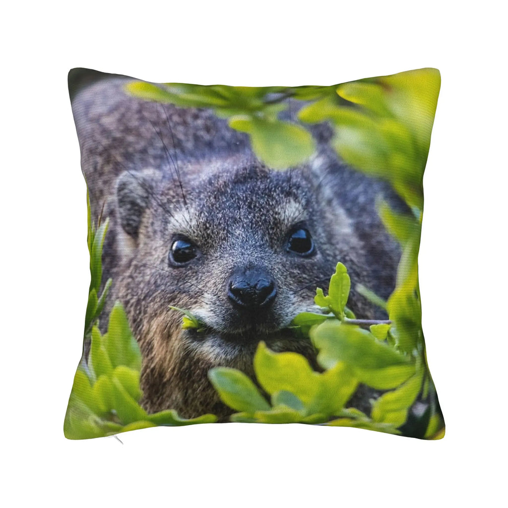 Bow-Tied Rock Hyrax Printed Pillow Cover