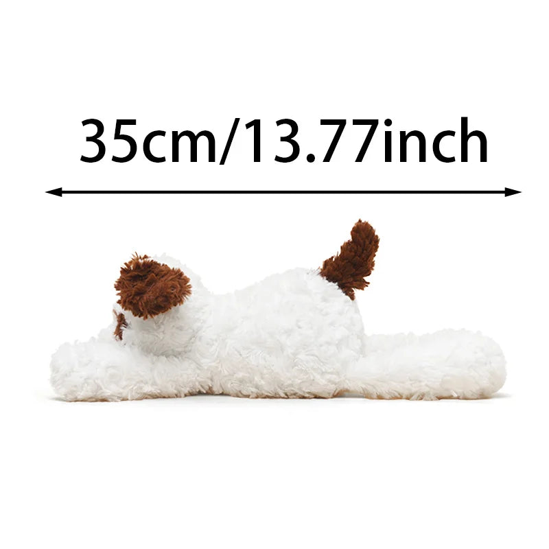 35cm Cute Lying Dog Plush Toys Fluffy Cartoon Puppy Doll Kids Companion Soothing Fun Doll Lovely Room Decor Kid Birthday Gift