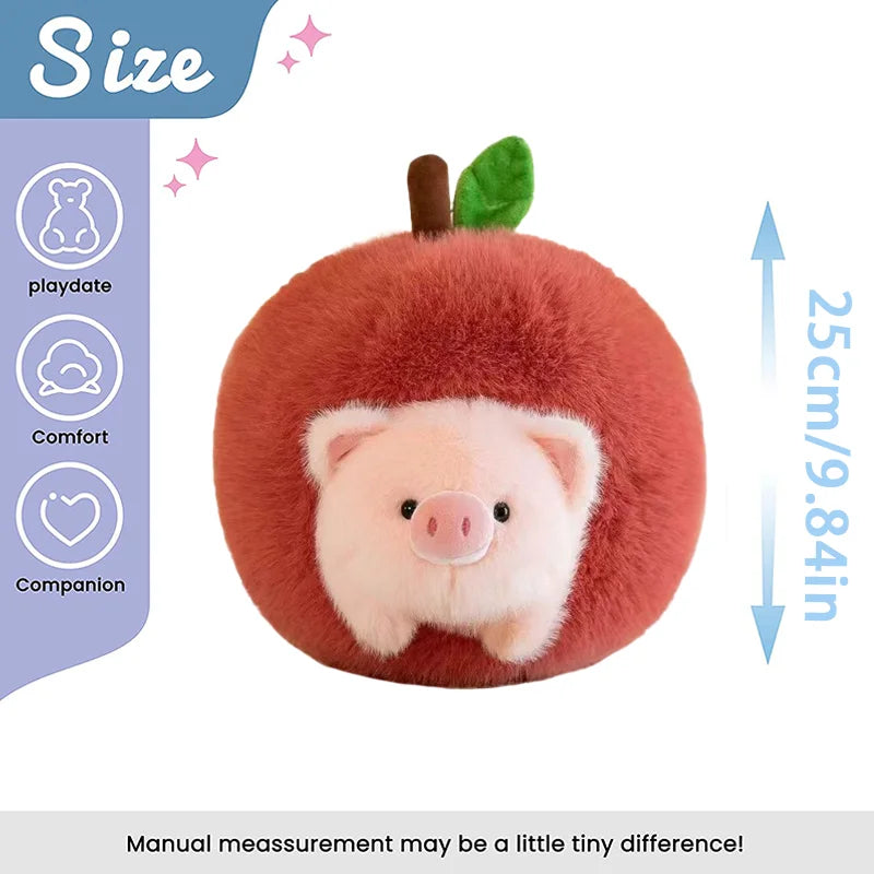 Creative Cute Detachable Apple Pig Plush Toy Stuffed Animals Dolls Funny Home Decoration Accompany Sleep Toy Kids Birthday Gifts