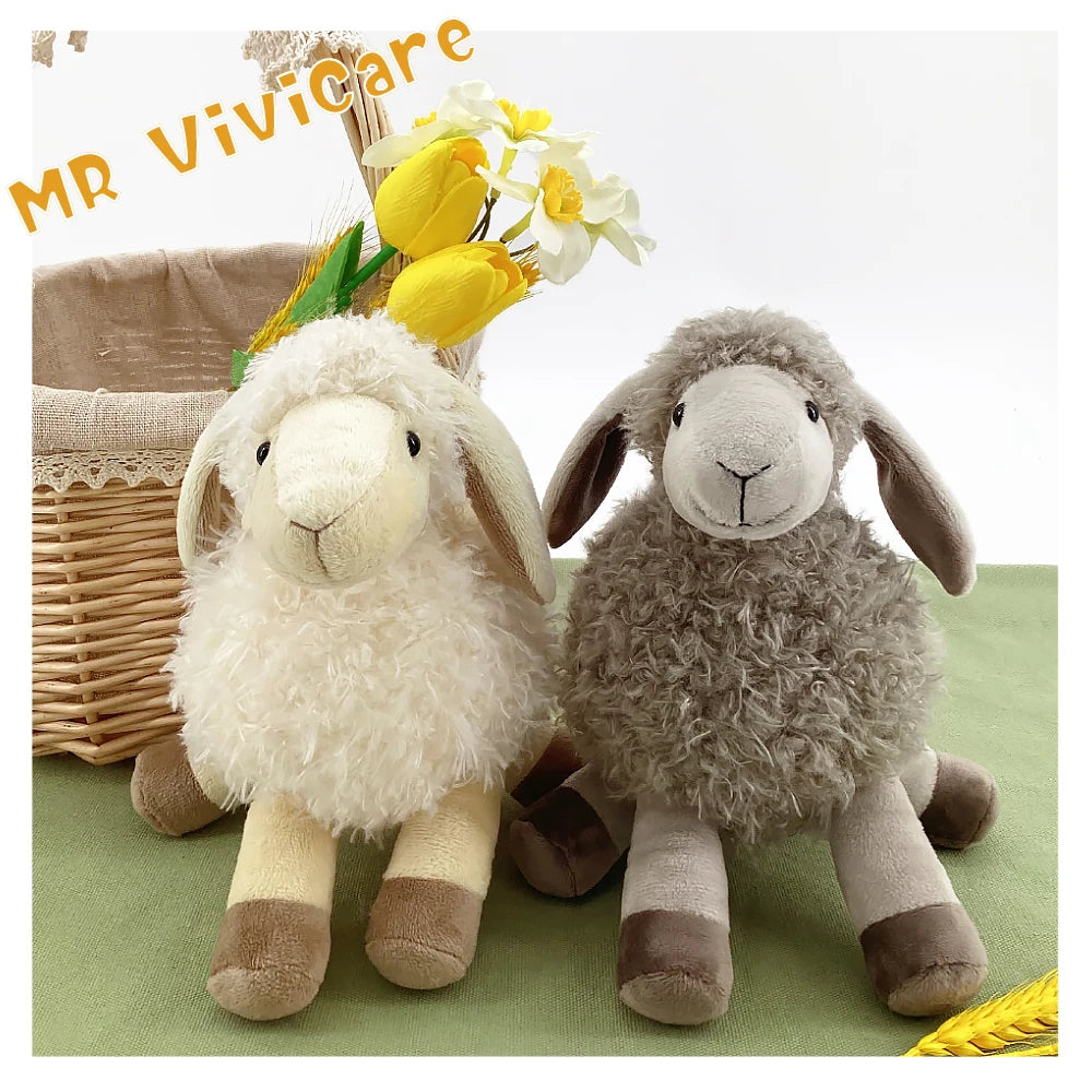 Children Soft White Sheep Plush Doll Baby Cute Animal Doll Girls Baby Stuffed Doll Home Toys Sleeping Mate Stuffed Plush Toys