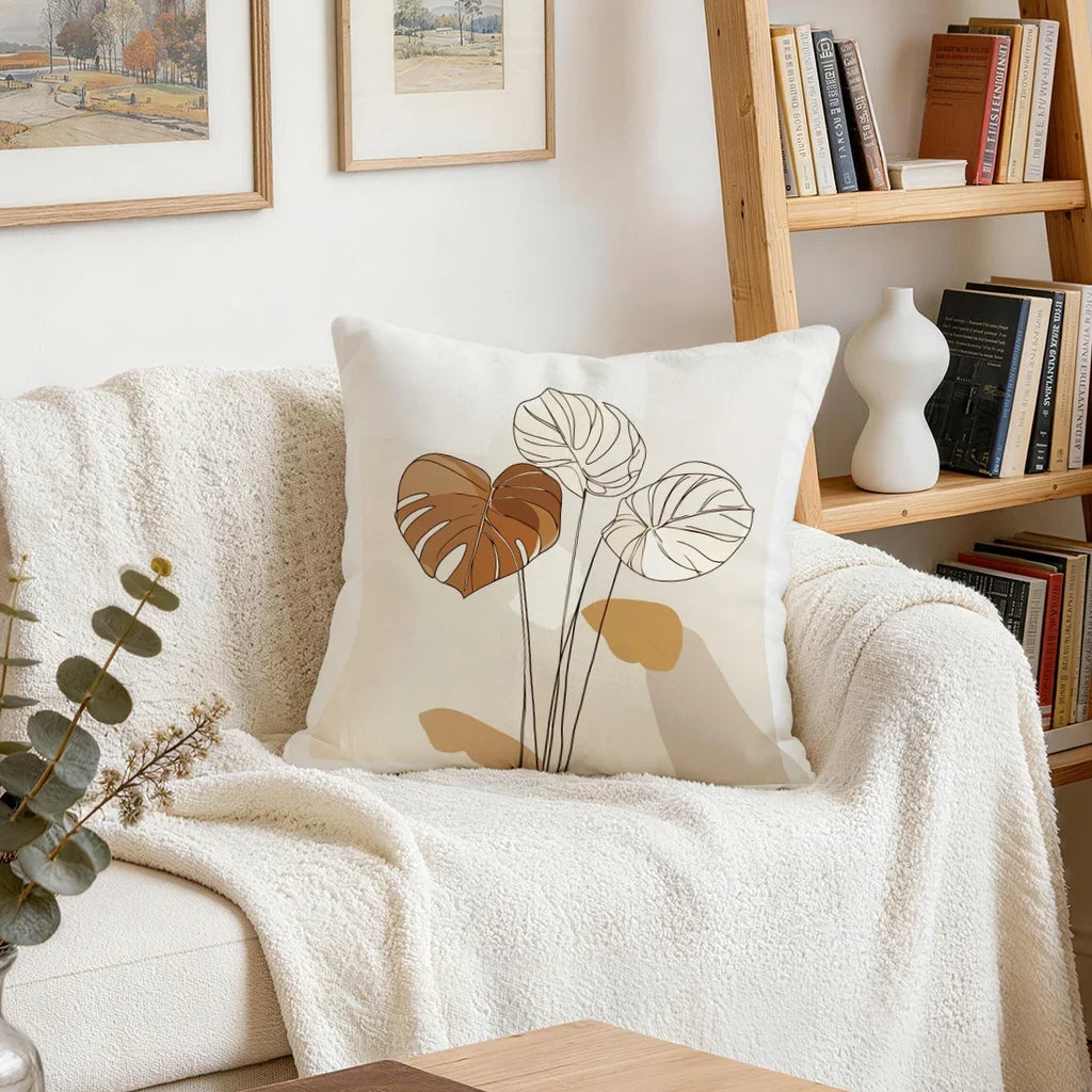 Earthline Abstract Botanical Pillow Covers – Set of 4