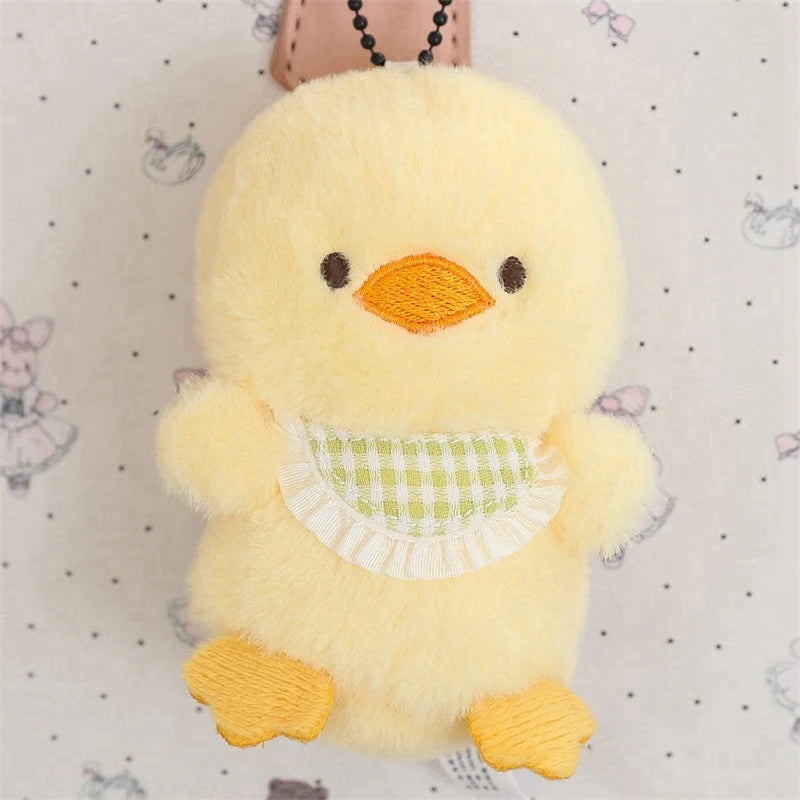 Cartoon Plush Animal Keychain Mini 8 Animal Little Bear Rabbit Penguin Chicken Stuffed Plush Pendant Toy Decorate Gift