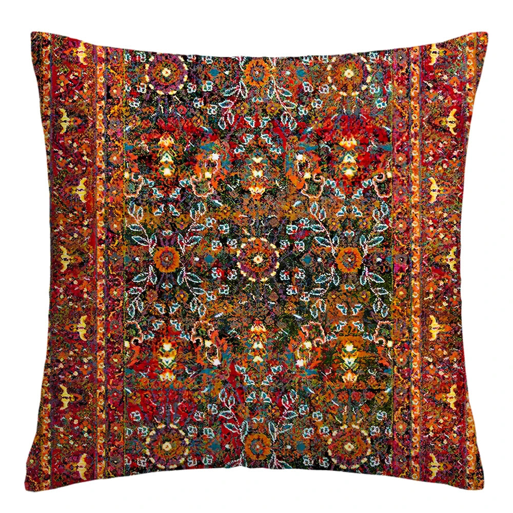 Moroccan Ethnic Patterned Decorative Throw Pillow Cover 2D Printed Polyester Cushion Case 40x40 45x45 50x50  for Sofa Home Decor