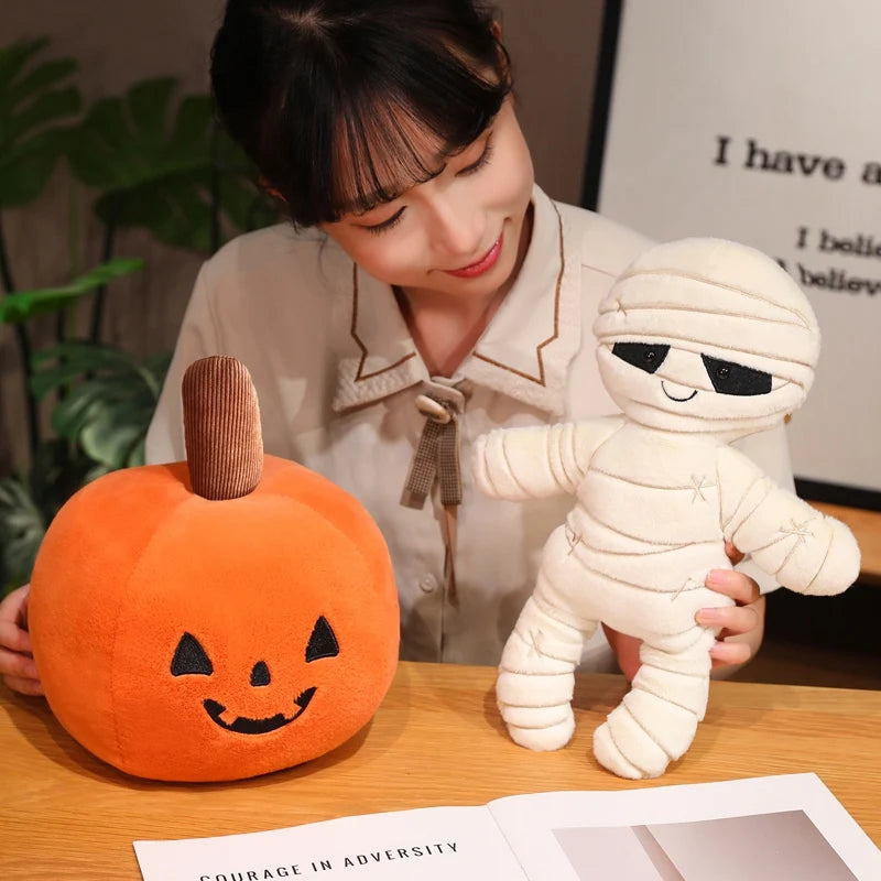 High Quality Cartoon New Halloween Pumpkin Plush Doll Pillow Mummy Pumpkin Plush Toy Holiday Decoration Gift For Boys And Girls