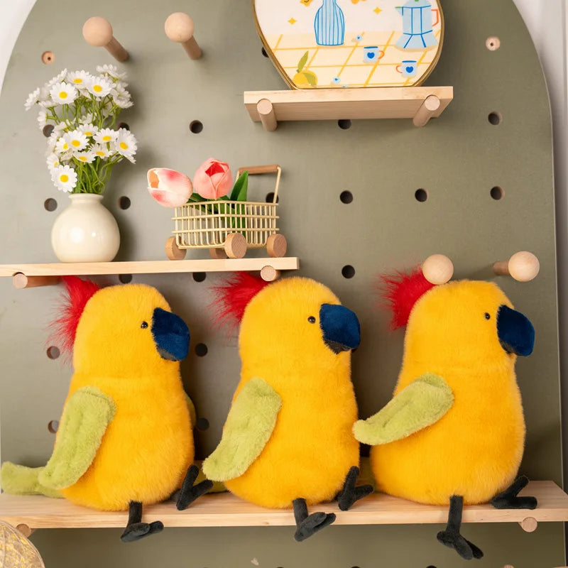 23cm Kawaii Parrot Plush Toys Cartoon Simulated Budgerigar Doll Soft Adorable Animal Sleeping Pillow Home Decor Stuffed Toy Gift