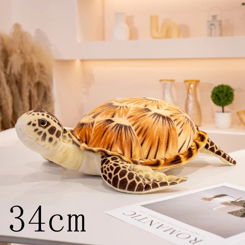 Cute Baby Super Green Simulation Stuffed Tortoise Realistic Sea Turtle Animal Plush Baby Toy Gift Hot Sale Home Decoration Gift