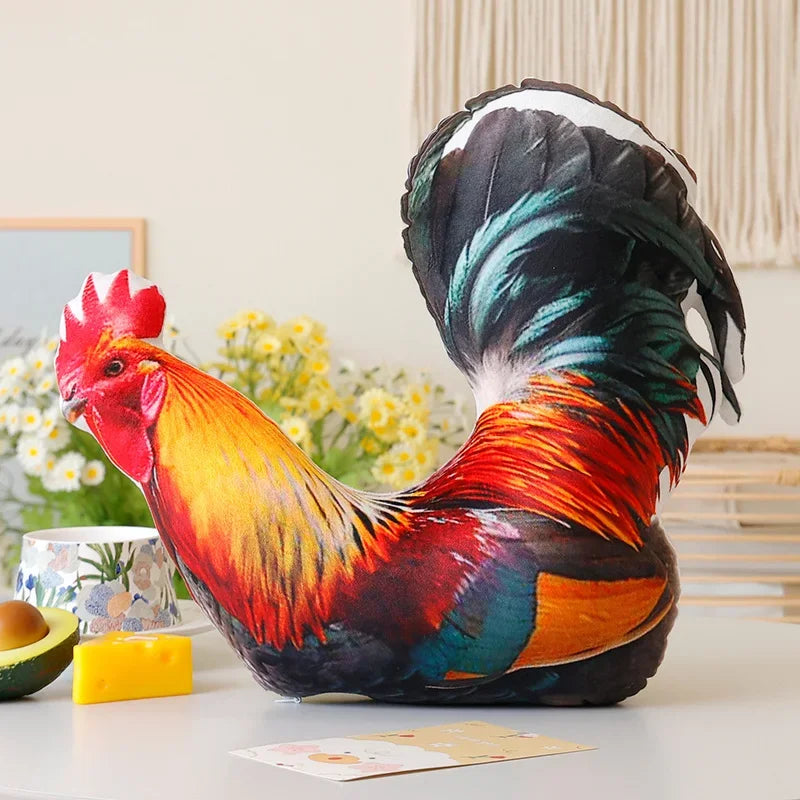 Simulation 3D Bird Plush Toy Stuffed Goose Chicken Rooster Hen Duck Pigeon Dove Parrot Pheasant Mandarin Duck Pillow Cushion