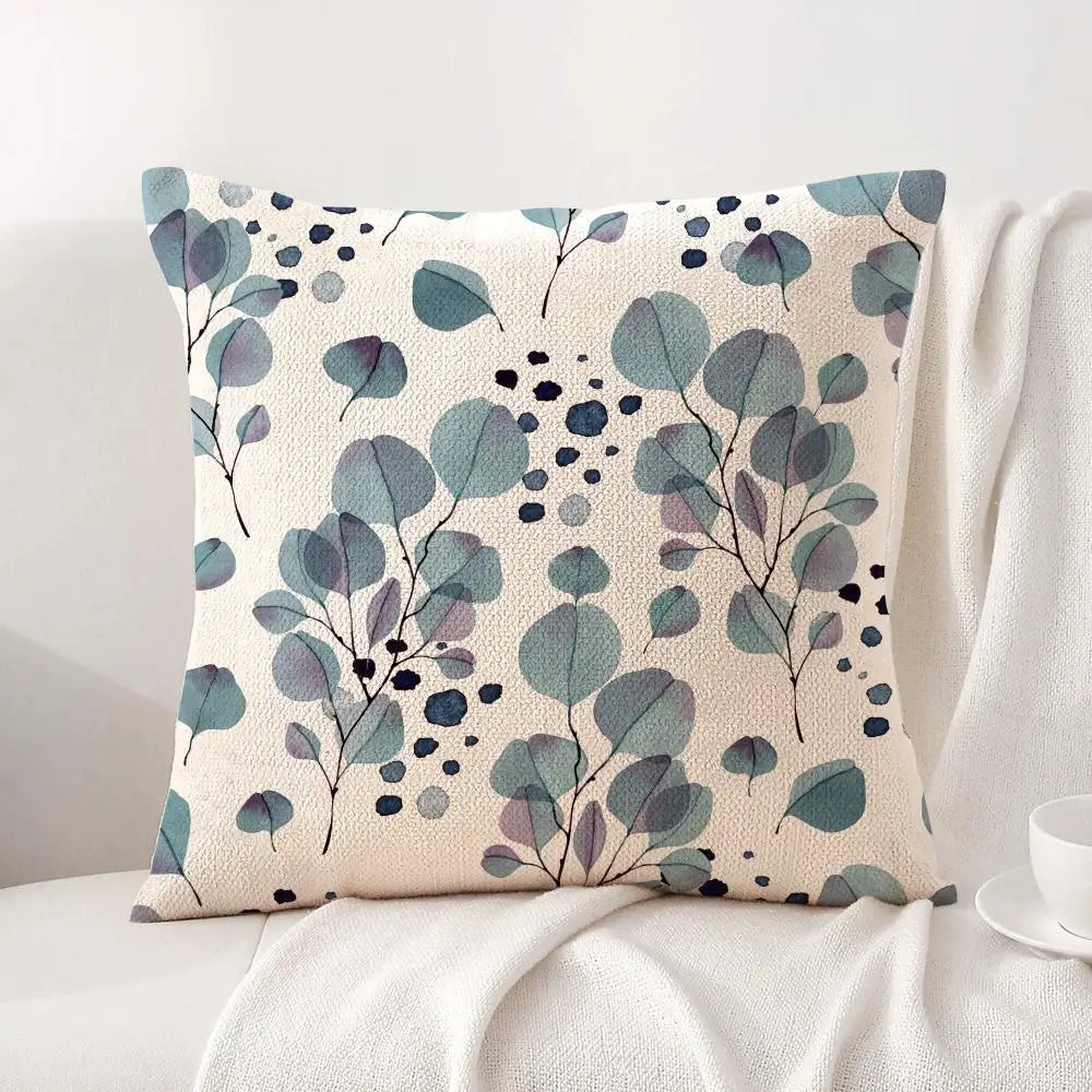 Watercolor Eucalyptus Botanical Pillow Cover – Sage Green