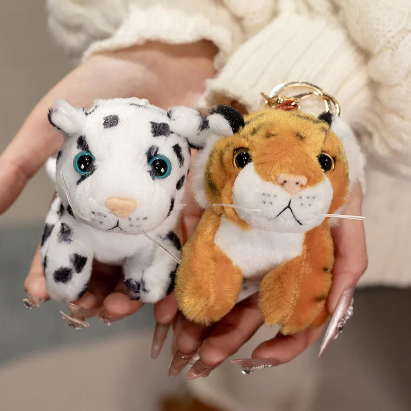 Hot Sale 10cm Mini Forest Animals Stuffed Plush Pendant Toy Lion Tiger Rabbit Deer Panda Doll Keychain For Kid Birthday Gifts
