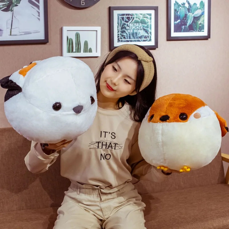 1pc 30cm/11.81in Hot Selling Round Doll Cute Little Sparrow Plush Toy Large Round Ball Pillow Sparrow Doll