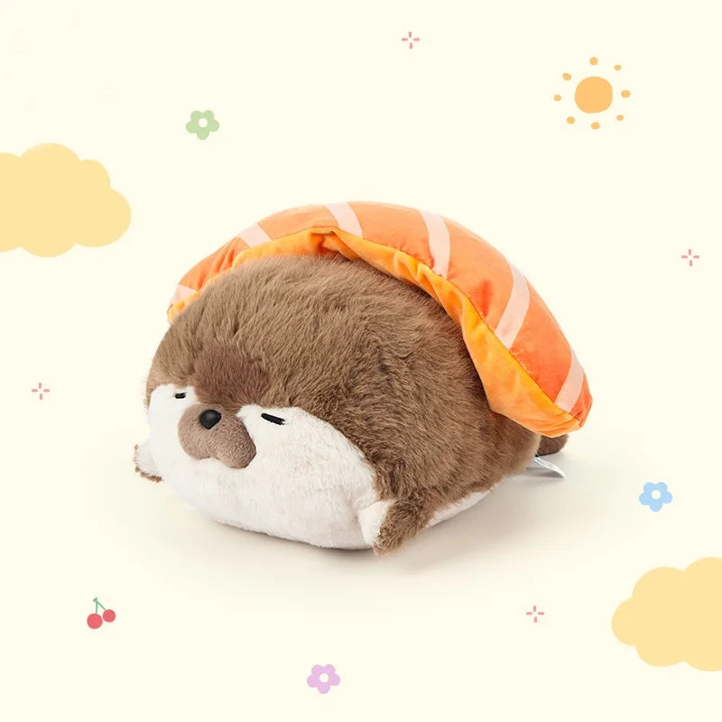 Dropship Cute Sushi Seal Plush Toy Lifelike Stuffed Marine Sea Otter Japanese Fried Shrimp Soft Doll Pillow Cushion For Kids
