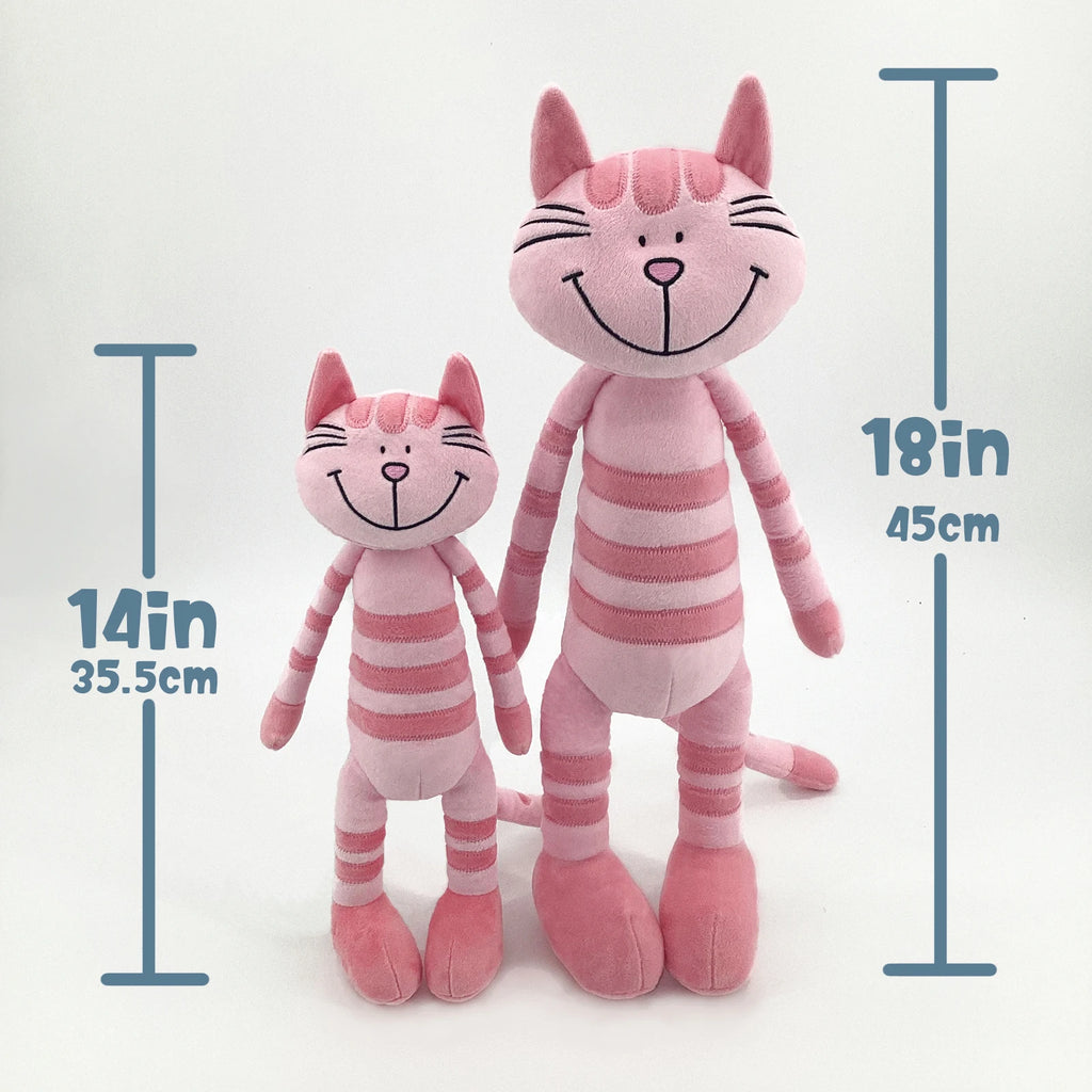 “MR Vivicare Striped Cat Plush Dolls - 35cm/45cm Soft Cuddly Stuffed Animals, Cute Smiling Cat Toys for Kids & Adults, Cozy Companion for Bedroom & Nursery”