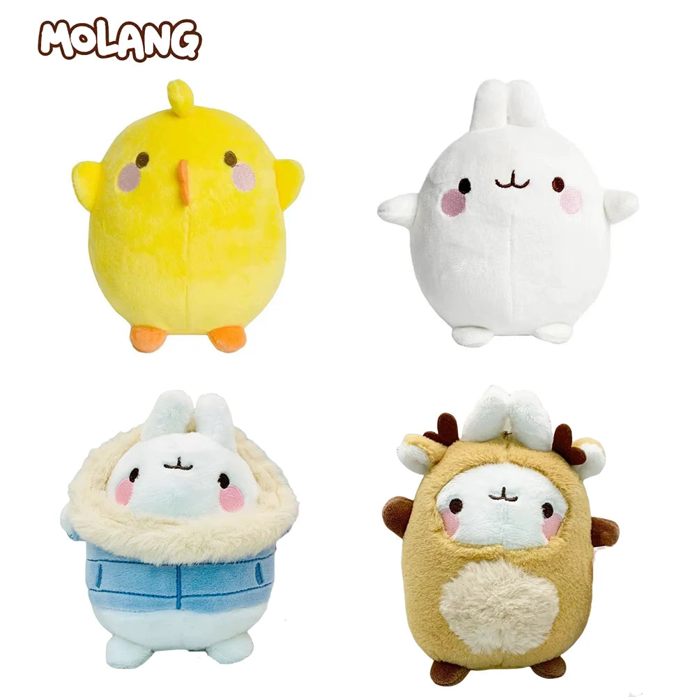 Genuine 11-14cm MOLANG Piu Piu Plush Toy Pendant Cartoon Animal Rabbit Chick Cute Keychain Stuffed Doll for Child Christmas Gift
