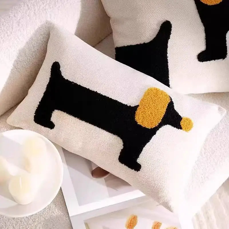 Playful Pup Embroidered Pillow Cover – Square & Lumbar