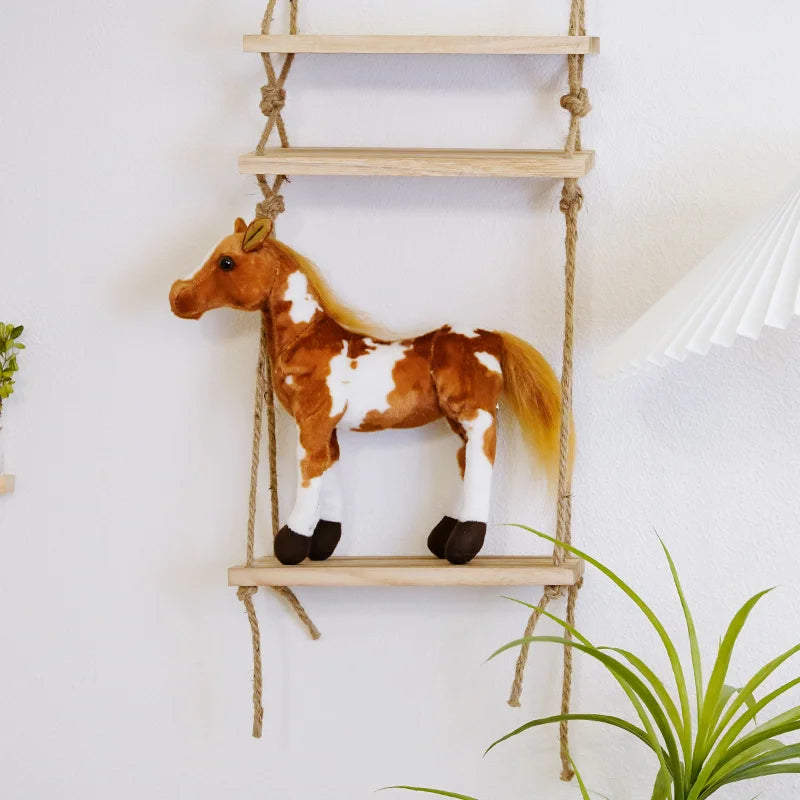 30-85cm Creative Cartoon Simulation Horse Plush Toy Doll Home Decoration Kawaii Lifelike Animal Toy Boys And Girls Birthday Gift