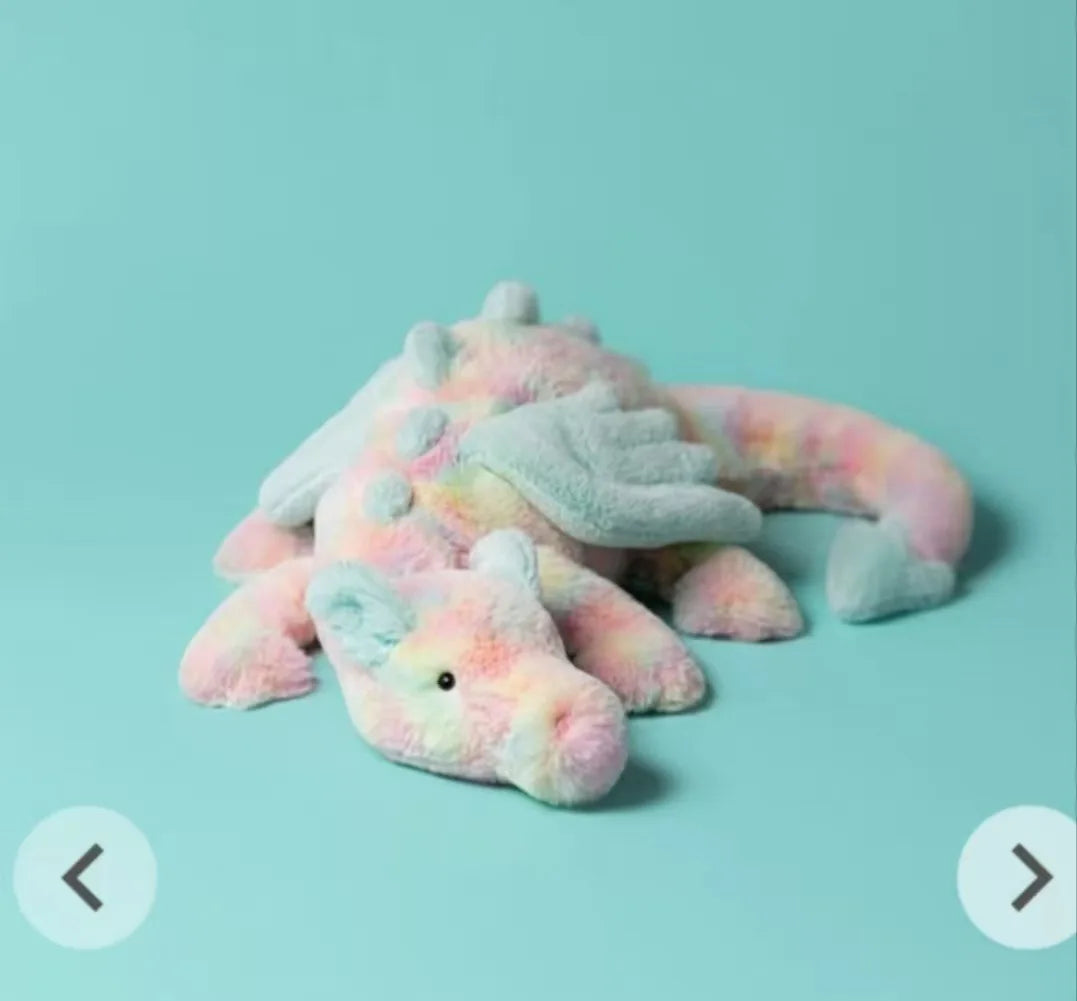 2025 New Rainbow Flying Dragon Plush Toy - 66cm/88cm Soft Stuffed Animal, Colorful Winged Dragon for Kids &amp; Adults, Cozy Cuddly Companion”