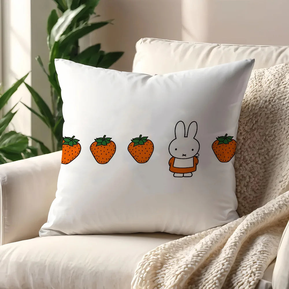 M-Miffy Kawaii cushion cover For Pillow Printing Sofa Decoration Home Car Room Coffee Shop Office Nordic Simplicity
