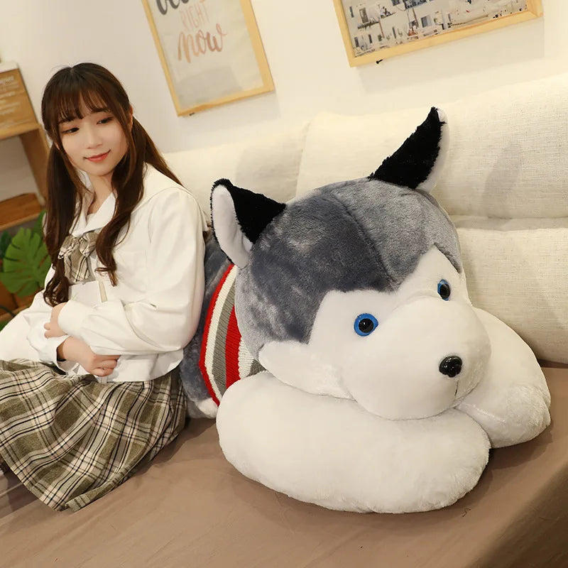 Hot Sale Lovely Lifelike Siberian Husky Dog Plush Stuffed Animal Toys Dolls Plush Pillow Cushion Pet Dog Baby Kids Gifts