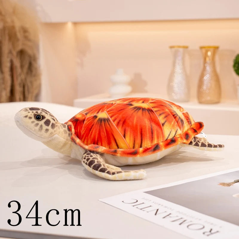 Cute Baby Super Green Simulation Stuffed Tortoise Realistic Sea Turtle Animal Plush Baby Toy Gift Hot Sale Home Decoration Gift