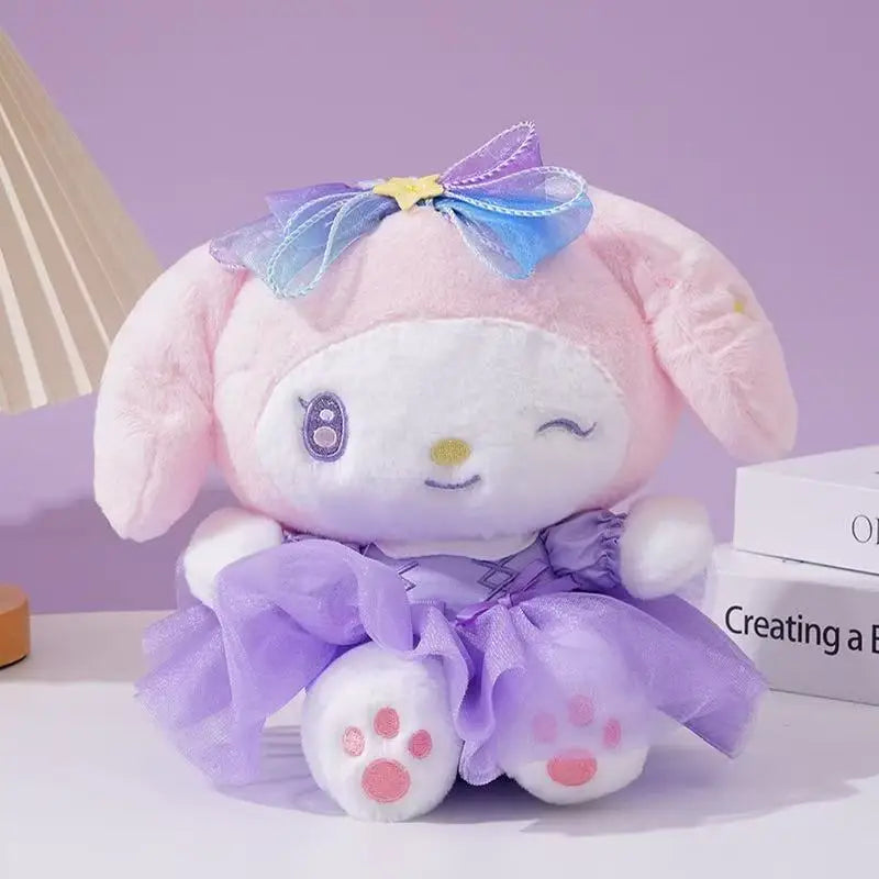 Sanrio Kuromi Plush Toy Cartoon Anime Melody Big Ear Dog Galaxy Supernova Series KT Cat Plush Toy Gift for Girlfriend's Birthday