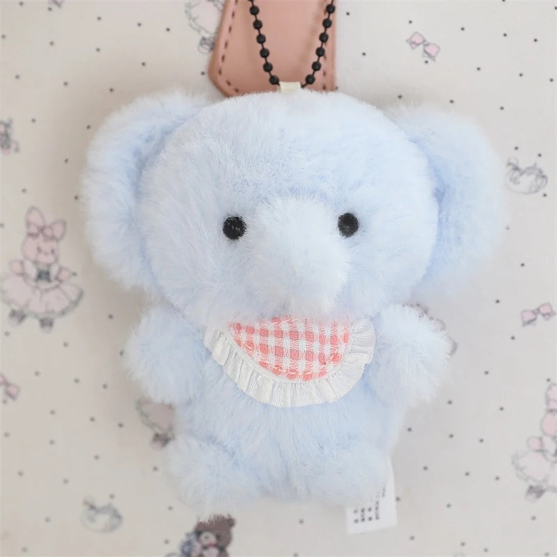 Cartoon Plush Animal Keychain Mini 8 Animal Little Bear Rabbit Penguin Chicken Stuffed Plush Pendant Toy Decorate Gift