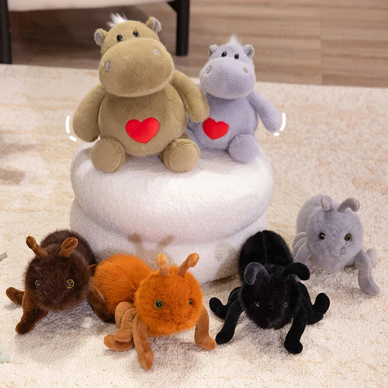 Hot Sale Delicate Lifelike Ant&Hippo Plush Toys Lovely Delicate Love Heart Hippo Pretty Room/Car/Desktop Decor