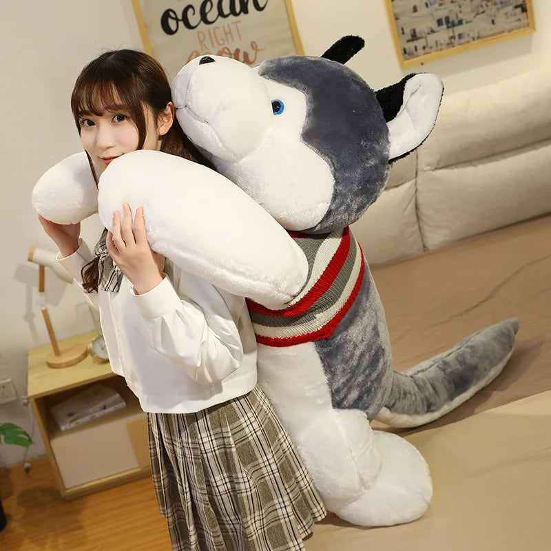 Hot Sale Lovely Lifelike Siberian Husky Dog Plush Stuffed Animal Toys Dolls Plush Pillow Cushion Pet Dog Baby Kids Gifts
