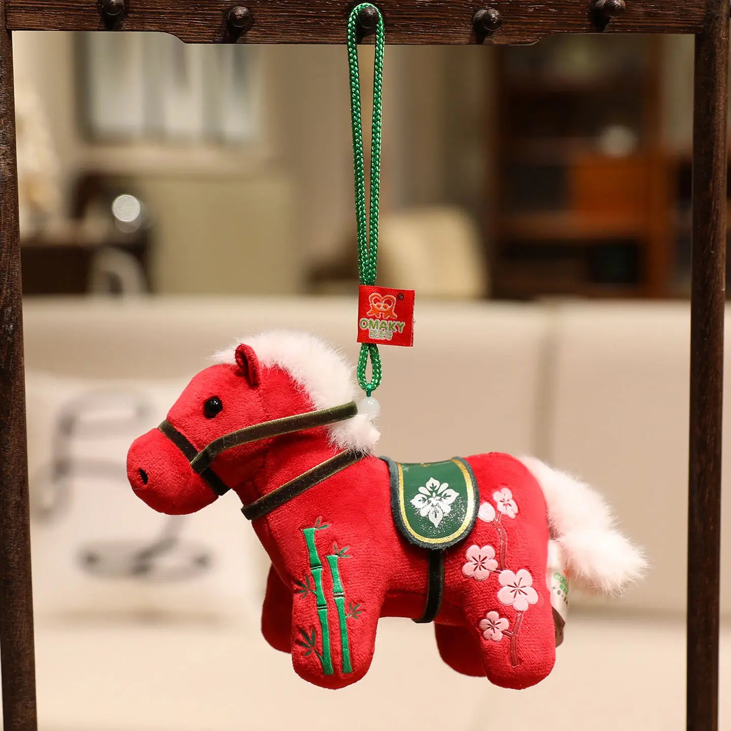 12CM Cute Mini Horse Pendant Keychian Plush Toy Kawaii Lifelike Animal Simulation Stuffed Doll Bag Decor