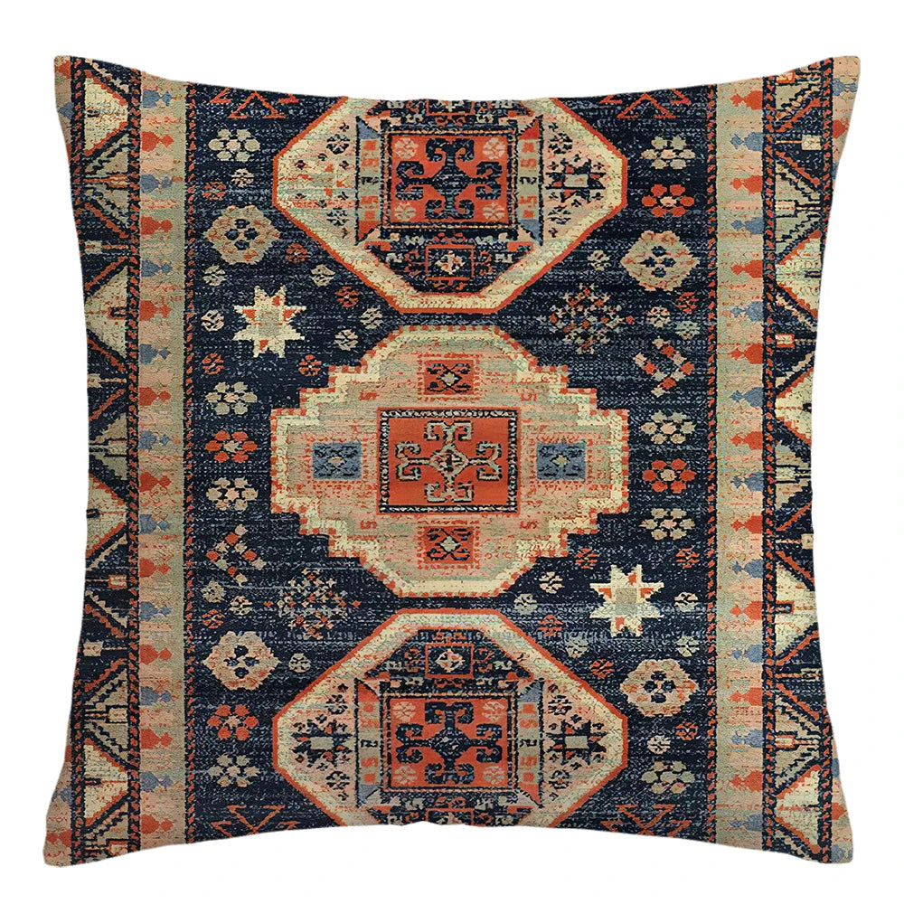 Moroccan Ethnic Patterned Decorative Throw Pillow Cover 2D Printed Polyester Cushion Case 40x40 45x45 50x50  for Sofa Home Decor