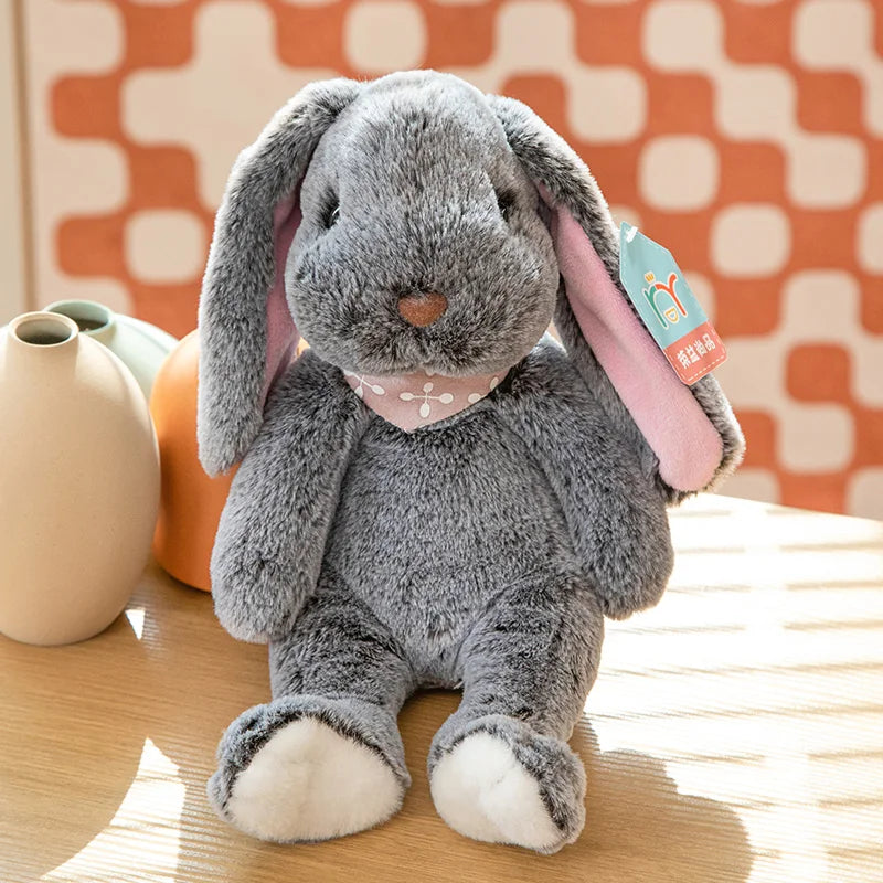 Cute Big Ear Bunny Plush Doll Cartoon Stuffed Animals Rabbit Wear Sweater Soft Baby Accompany Sleeping Pillow Girl Birthday Gift