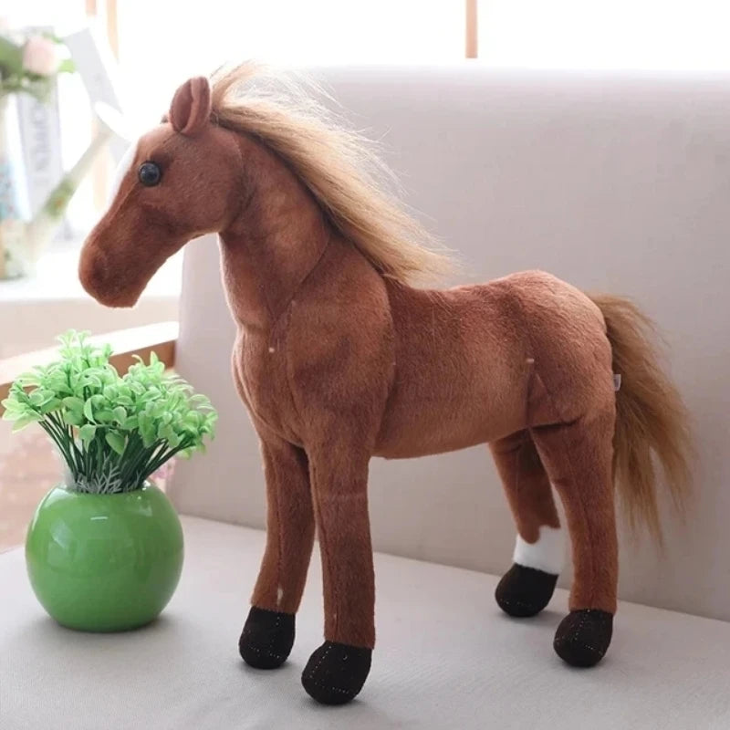 28cm Cute Creative Cartoon Simulation Horse Plush Toy Doll Home Decoration Ornaments Children Kawaii Toy Boyfriend Birthday Gift