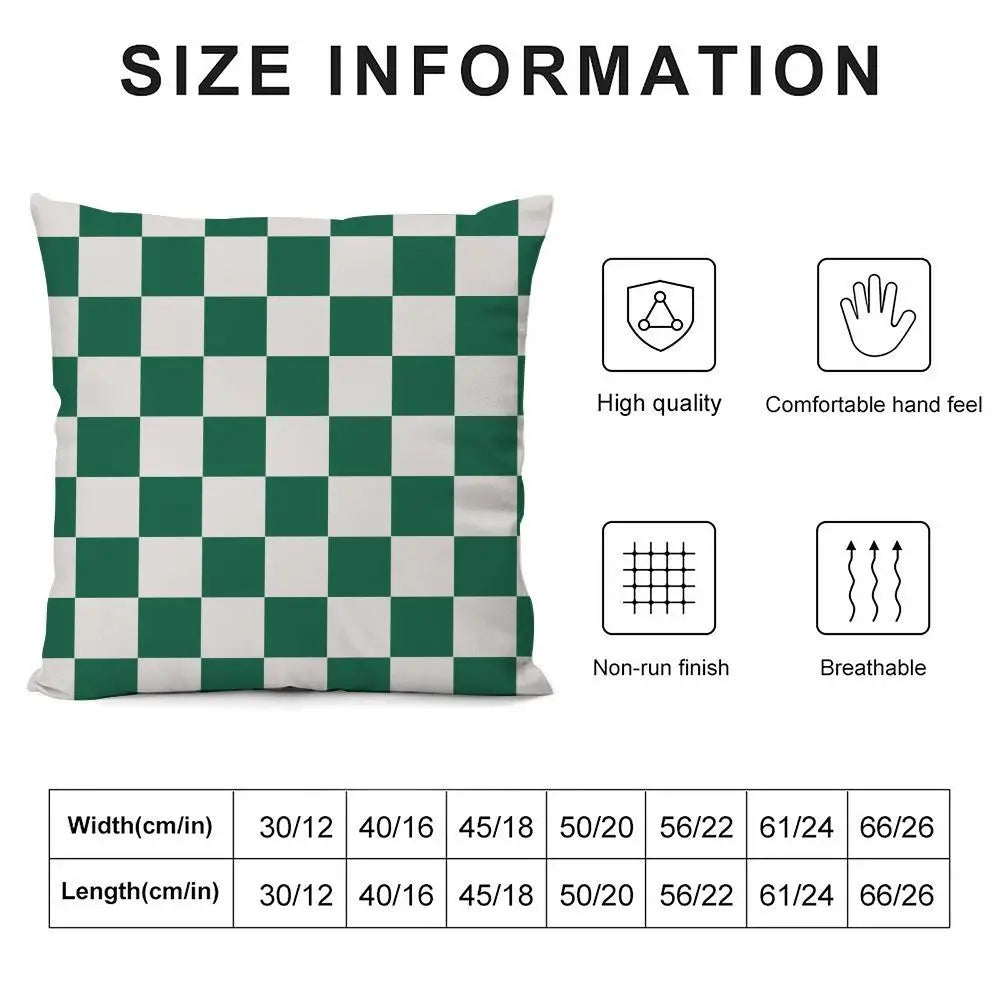 Checkerboard Plaid Cushion Cover Soft Plush Fabric Double-Sided Printed Sofa Cushion Cover for All Seasons Home Decor Gift