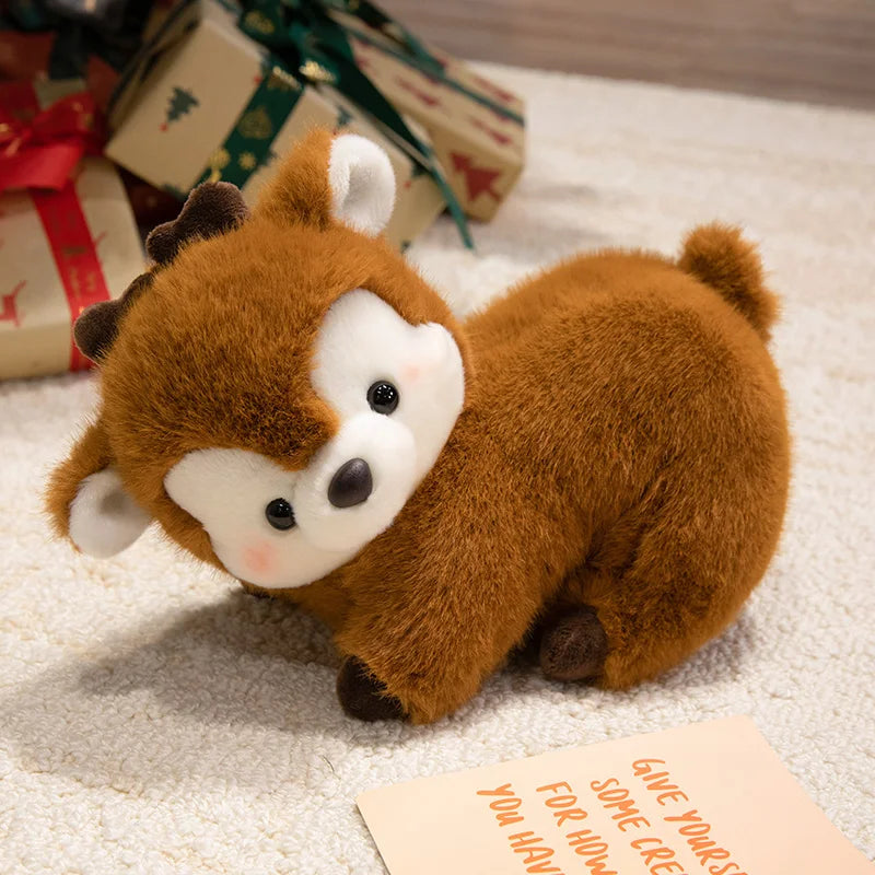 16/30cm Adorable Well-behaved Lie Prone Deer Plush Toys Lovely ‌Fallow Deer Stuffed Soft Desktop Pets Girls Boys Birthday Gifts