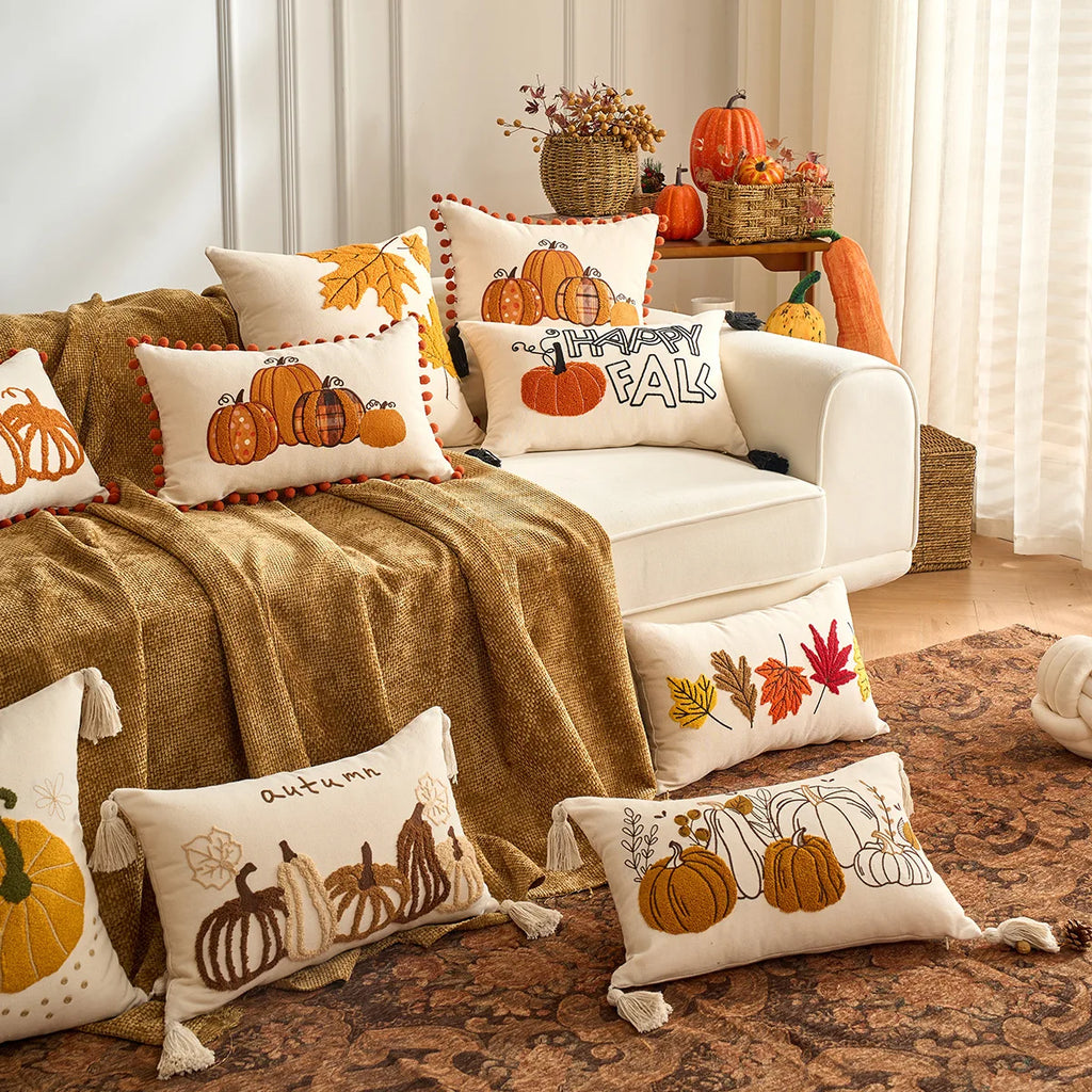 Autumn Harvest Lumbar Pillow Cover – 30 × 50 cm