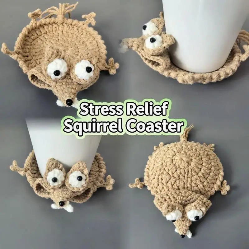 Handmade Animal Crochet Cotton Drink Coaster, Playful Cup Mat for Coffee Table, Desk and Cozy Home Decor