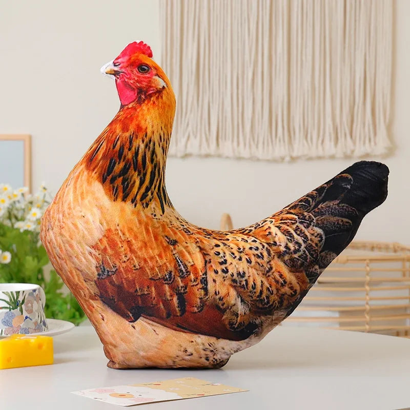 Simulation 3D Bird Plush Toy Stuffed Goose Chicken Rooster Hen Duck Pigeon Dove Parrot Pheasant Mandarin Duck Pillow Cushion