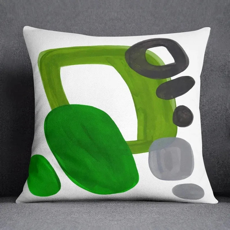 Modern Green Leaf Series Double Sided Pillowcase, Nature Style Decorative Cushion Cover for Sofa, Insert Not Included
