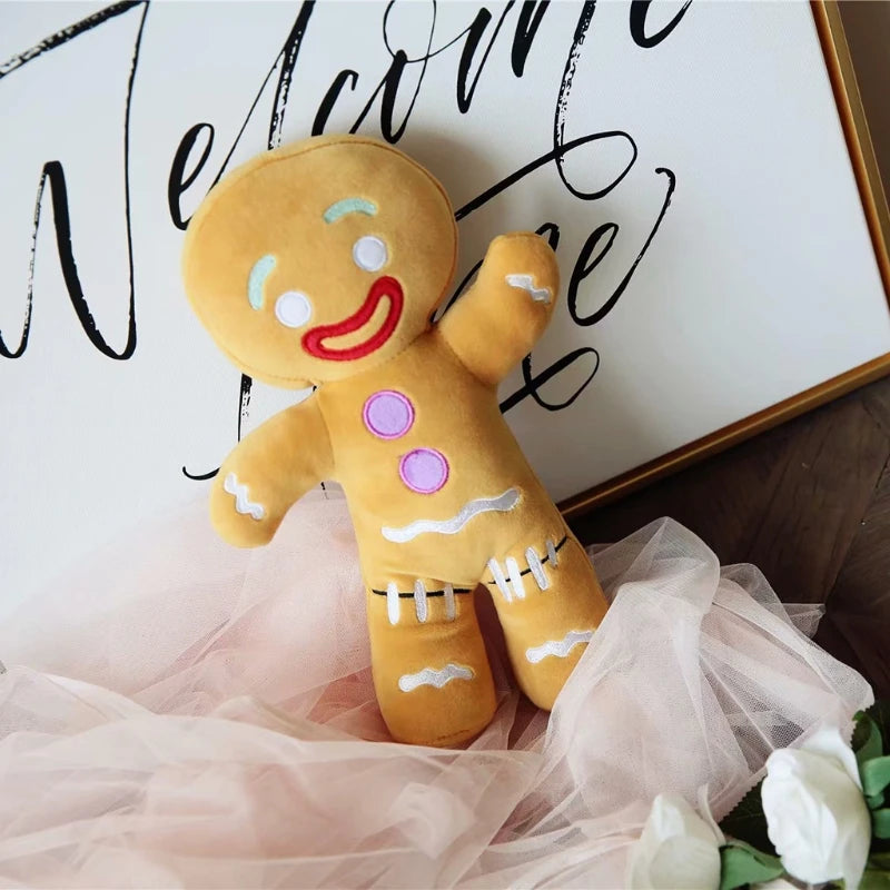 30cm Funny Cute Gingerbread Man Christmas Pillow Super Soft Shrek Plush Toy Doll Birthday Gift Sofa Pillow Home Decoration