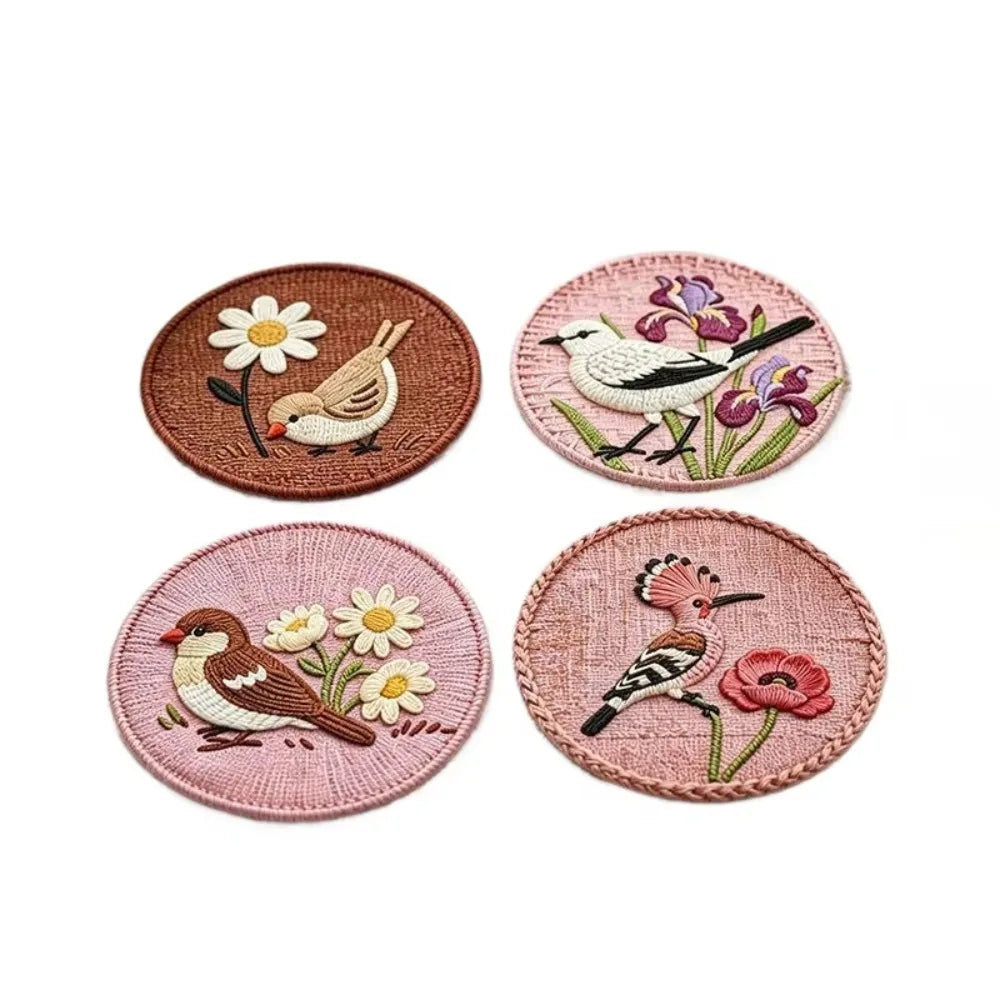 Printed Round Drink Coaster Set of 4 | 12 cm Table Mats for Coffee Cups and Everyday Dining