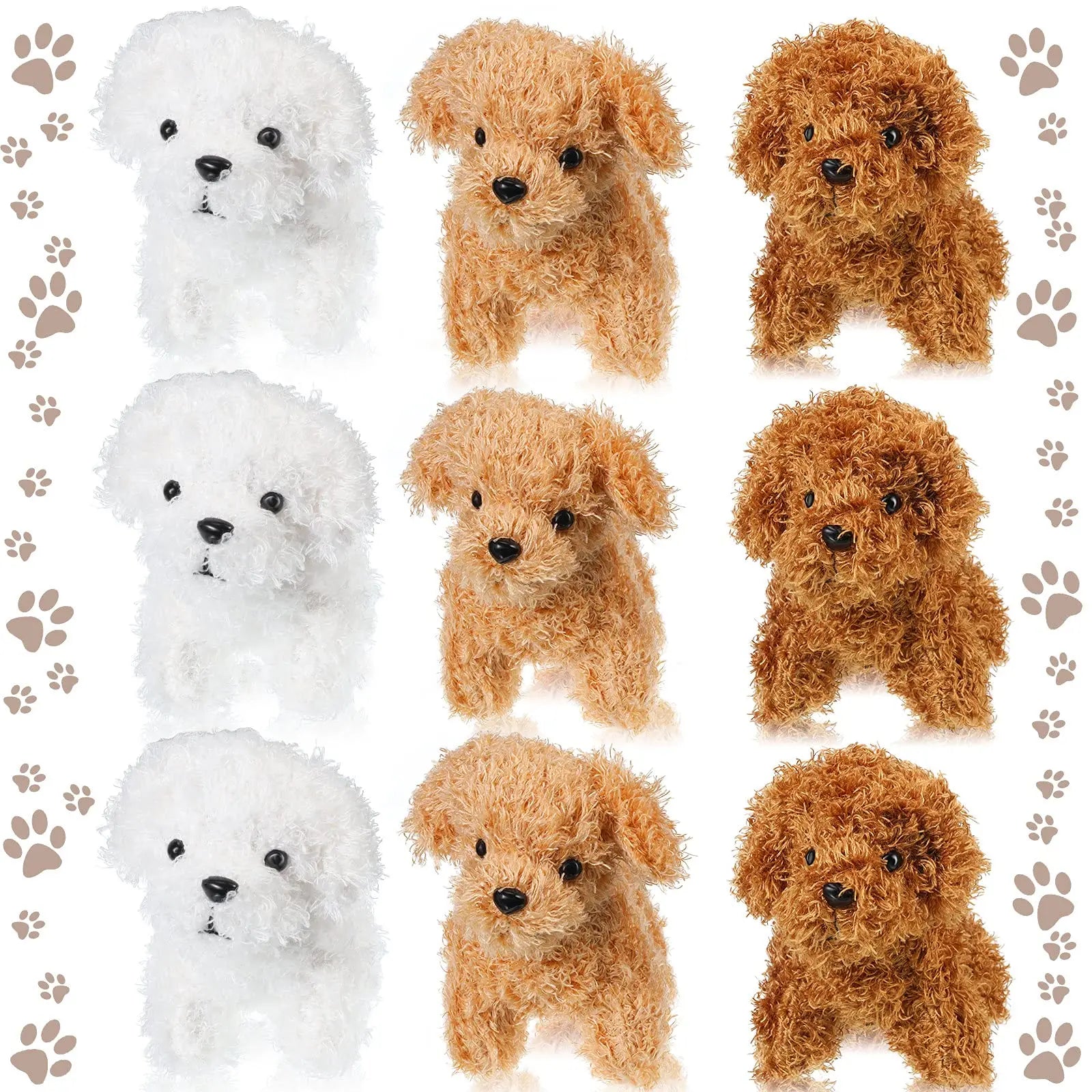 12-24PCS Teddy Dog Plush Toys Stuffed Puppy Dogs Soft Poodle Doll Animal Pet Toy for Adopt a Puppy Party Favors Birthday Gfits