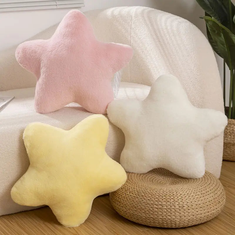 Multi-coloured star pillow super soft cute plush toy sleeping pillow for kids