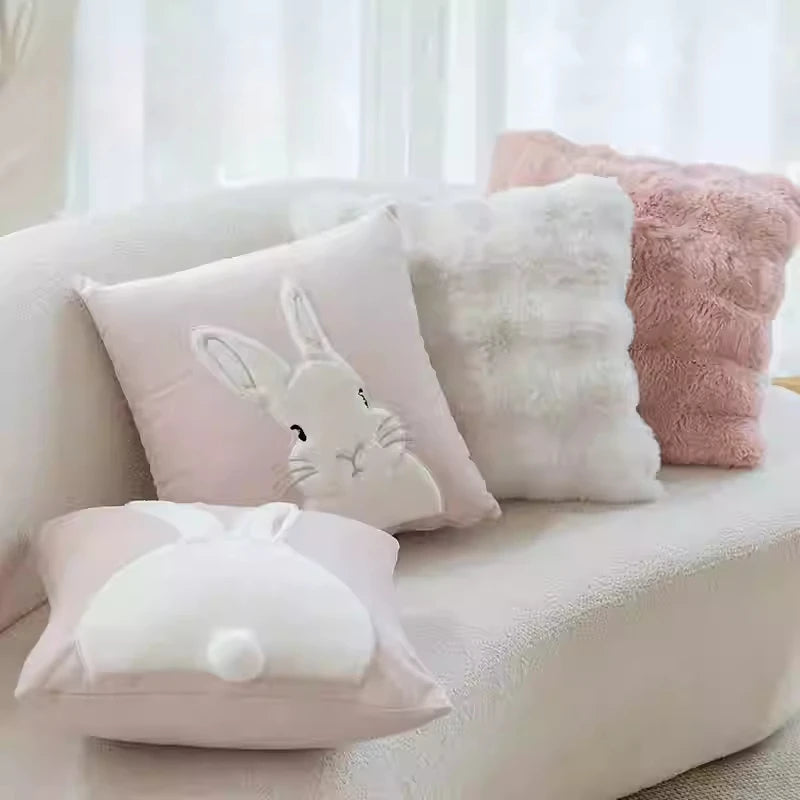 Cloud Bunny Textured Pillow Cover – 45 × 45 cm