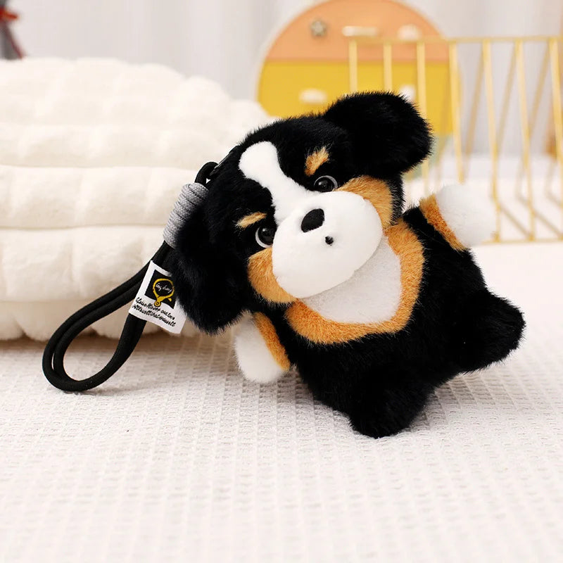 Kawaii Dog Plush Toy Pendant Teddy Husky Corgi Schnauzer Animals Keychain Bag Key Ring Puppy Dolls Car Decor Christmas Gift