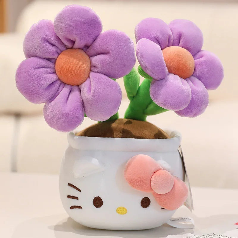 23CM Hello Kitty Plush Toys Soft Stuffed Animals Flower Bouquets Christmas Birthday Christmas Graduation Gifts