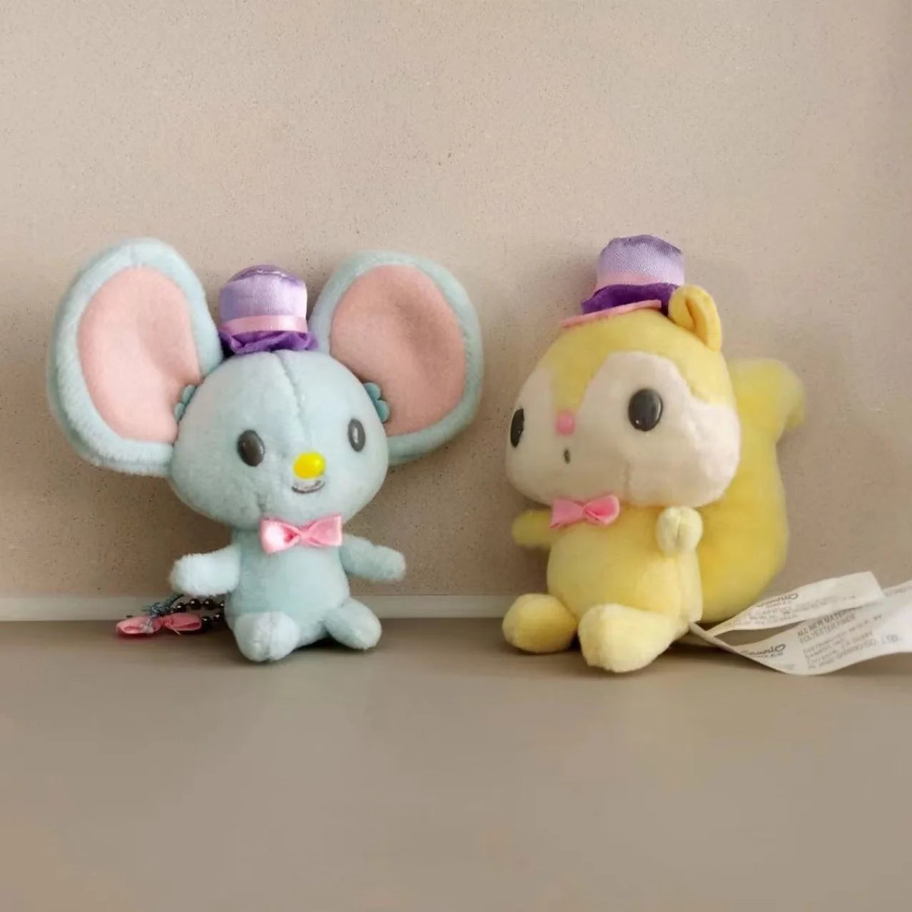 “My Melody Friends Flat Risu Plush Toys - 9cm Cute Mouse &amp; Squirrel Stuffed Animals, Soft Kawaii Plush Keychains for Bags, Gifts for Kids &amp; Fans”