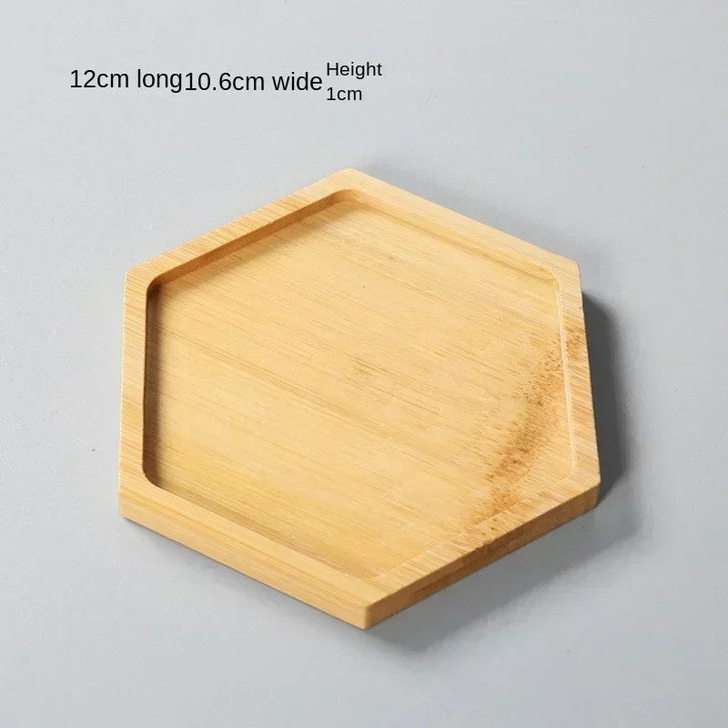 Natural Bamboo Plant Saucer and Mini Decorative Tray, Choice of Round, Oval, Heart, Square and Rectangle Styles
